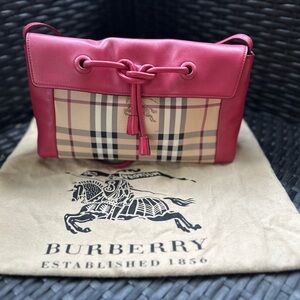 Burberry Pink and Tan Plaid crossbody